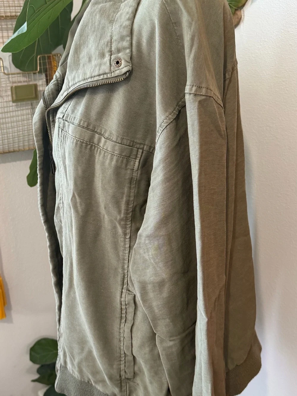 Maurices Sage Olive Utility Bomber Jacket